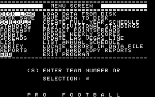 Pro Football - The Gold Edition Title Screen